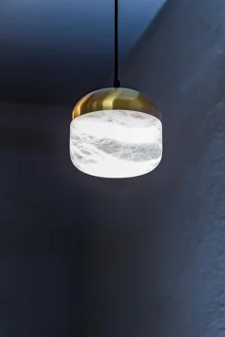 Kleine Hängelampe aus Kupfer von United Alabaster
