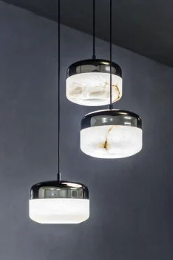 Kleine Hängelampe aus Kupfer von United Alabaster