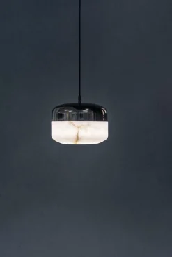 Kleine Hängelampe aus Kupfer von United Alabaster