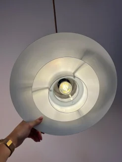 Kleine Leto Louvered Lampe aus versilbertem Kupfer von Top Lamper