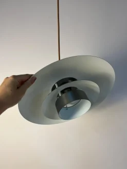Kleine Leto Louvered Lampe aus versilbertem Kupfer von Top Lamper