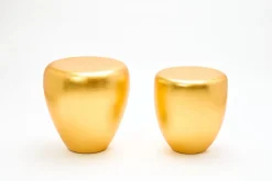 Kleiner Beistelltisch aus Blattgold & Gelbgold von Reda Amalou Design