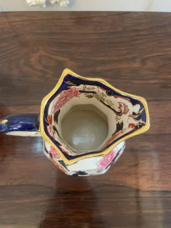 Kleiner handbemalter Masons Ironstone Krug und Schale, 1920er, 2er Set