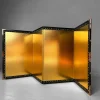 Kleiner japanischer Byōbu Klappschirm in Goldfarbe, 1970er