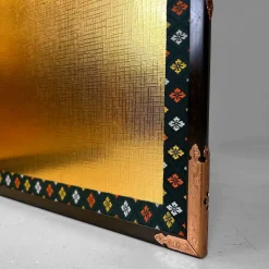 Kleiner japanischer Byōbu Klappschirm in Goldfarbe, 1970er