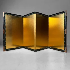 Kleiner japanischer Byōbu Klappschirm in Goldfarbe, 1970er