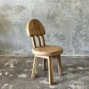 Kleiner Kinderstuhl aus Teak naturblond mit Drei-Stangen-Rückenlehne