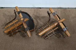 Kleines asiatisches Wandregal aus Bambus mit Dekor, 1920, 3er Set