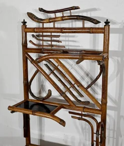 Kleines asiatisches Wandregal aus Bambus mit Dekor, 1920, 3er Set