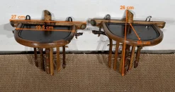 Kleines asiatisches Wandregal aus Bambus mit Dekor, 1920, 3er Set