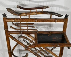 Kleines asiatisches Wandregal aus Bambus mit Dekor, 1920, 3er Set