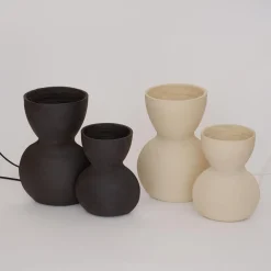Kleine Schwarzweiße Unira Lampen von Ia Kutateladze, 2er Set