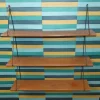 Kleines Vintage String Regal aus Holz, 1960er
