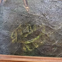 Künstler der Belgischen Schule, Jugendstilszene mit Jungfrau, Ende 1800, Öl auf Leinwand