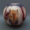 Künstlerische mehrfarbige kugelförmige Keramikvase von SEC, Italien, 1970