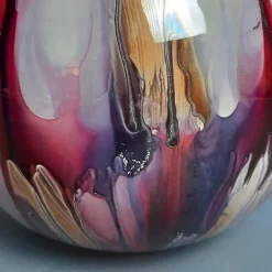 Künstlerische mehrfarbige kugelförmige Keramikvase von SEC, Italien, 1970