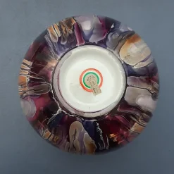 Künstlerische mehrfarbige kugelförmige Keramikvase von SEC, Italien, 1970