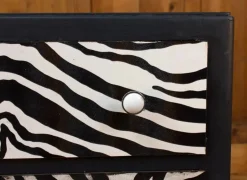 Kommode aus dem 20. Jh. mit Zebra-Wandteppich