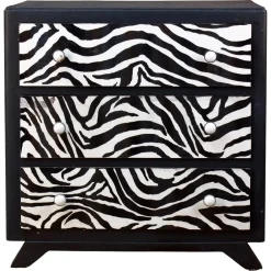 Kommode aus dem 20. Jh. mit Zebra-Wandteppich