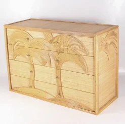 Kommode aus Rattan mit Schubladen aus Bast