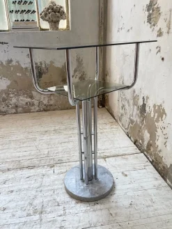 Konsolentisch aus Glas & Marmor, 1980er