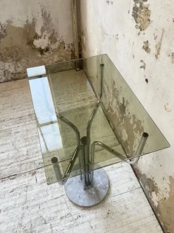 Konsolentisch aus Glas & Marmor, 1980er