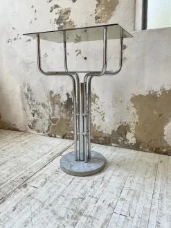 Konsolentisch aus Glas & Marmor, 1980er