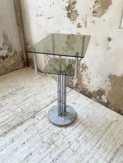 Konsolentisch aus Glas & Marmor, 1980er