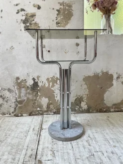 Konsolentisch aus Glas & Marmor, 1980er