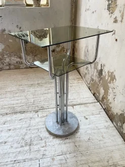 Konsolentisch aus Glas & Marmor, 1980er