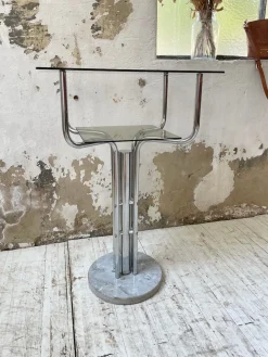 Konsolentisch aus Glas & Marmor, 1980er