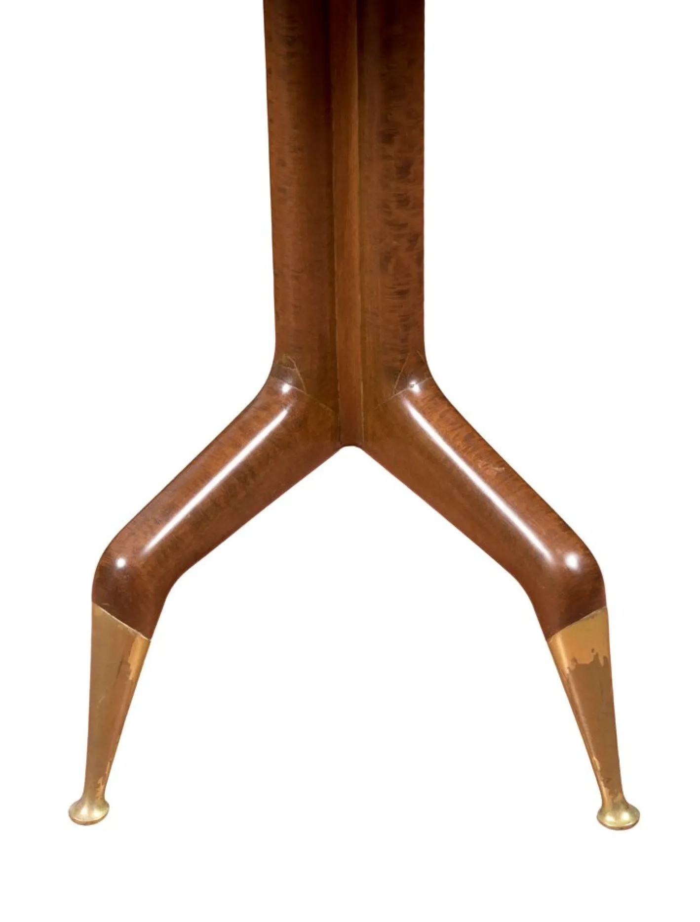 Konsolentisch aus Nussholz mit Beinen aus Messing von Gio Ponti, 1950er