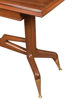 Konsolentisch aus Nussholz mit Beinen aus Messing von Gio Ponti, 1950er