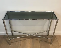 Konsolentisch und Spiegel aus Chrom & Acrylglas, 2 . Set