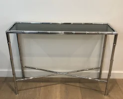 Konsolentisch und Spiegel aus Chrom & Acrylglas, 2 . Set