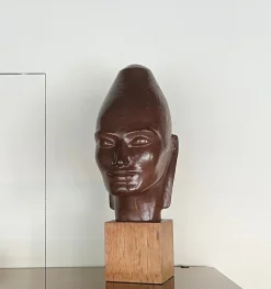 Kopfskulptur, 1930er, Holz & Gesso