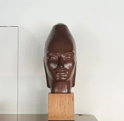 Kopfskulptur, 1930er, Holz & Gesso