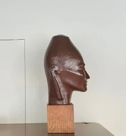 Kopfskulptur, 1930er, Holz & Gesso