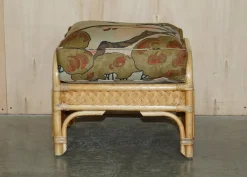 Korbsessel, Hocker & Beistelltisch mit Mulberry Flying Ducks Stoff, 4 . Set
