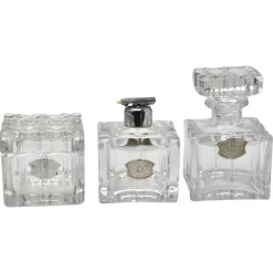 Kristallglas Set von Val Saint Lambert, Belgien, 1950er, 3er Set