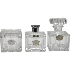 Kristallglas Set von Val Saint Lambert, Belgien, 1950er, 3er Set