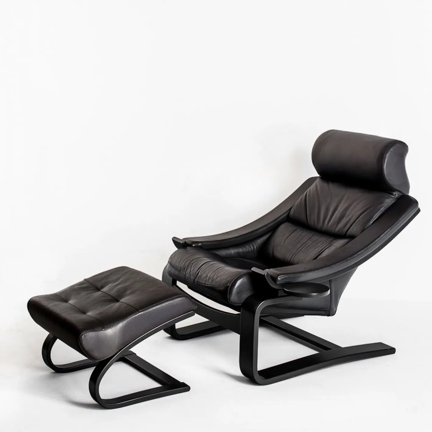 Kroken Sessel & Fußhocker von Ake Fribytter für Roche Bobois, Frankreich, 2000er