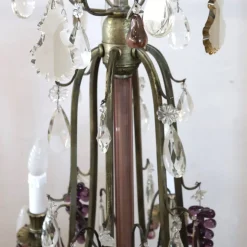 Kronleuchter aus Bronze und Glasfrüchten, 20. Jh