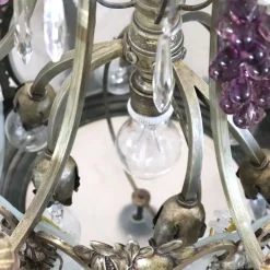 Kronleuchter aus Bronze und Glasfrüchten, 20. Jh