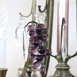 Kronleuchter aus Bronze und Glasfrüchten, 20. Jh