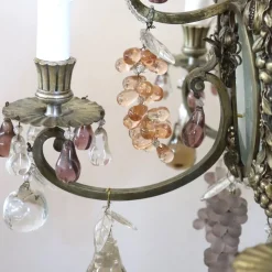 Kronleuchter aus Bronze und Glasfrüchten, 20. Jh