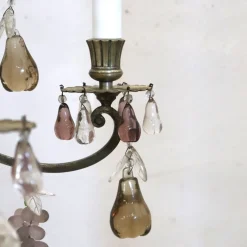 Kronleuchter aus Bronze und Glasfrüchten, 20. Jh