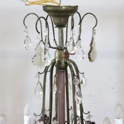 Kronleuchter aus Bronze und Glasfrüchten, 20. Jh