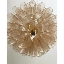 Kronleuchter aus klarem und goldenem Petali-Selle Muranoglas von Simoeng