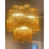 Kronleuchter aus Muranoglas mit bernsteinfarbenem Tronchi Glas von Simoeng für Simoeng